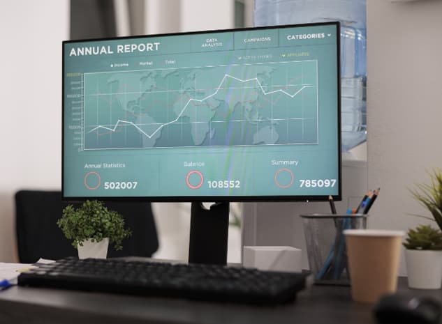 web maintenance statistics on a desktop screen