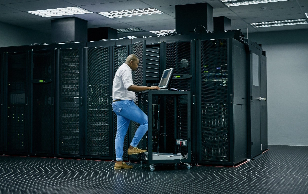 IT technician in a datacenter