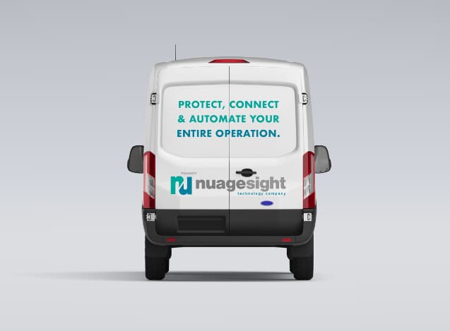 Rear view of the design of Nuagesight’s company van