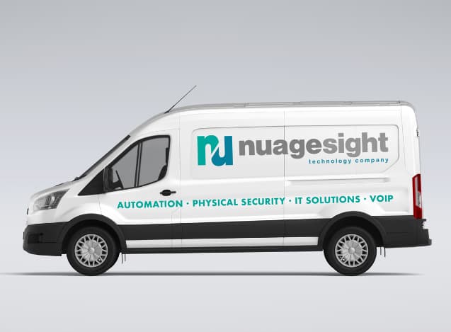 Side view of the design of Nuagesight’s company van
